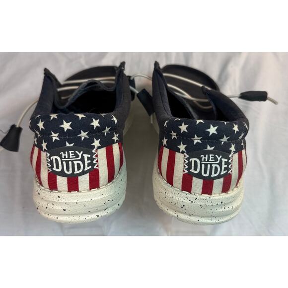 Hey Dude Wally Americana Navy Blue Patriotic Womens Size 7 - Picture 2 of 6